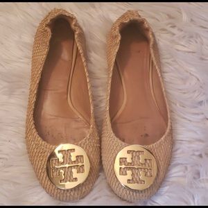 Tory Burch woven Minnie travel leather flats